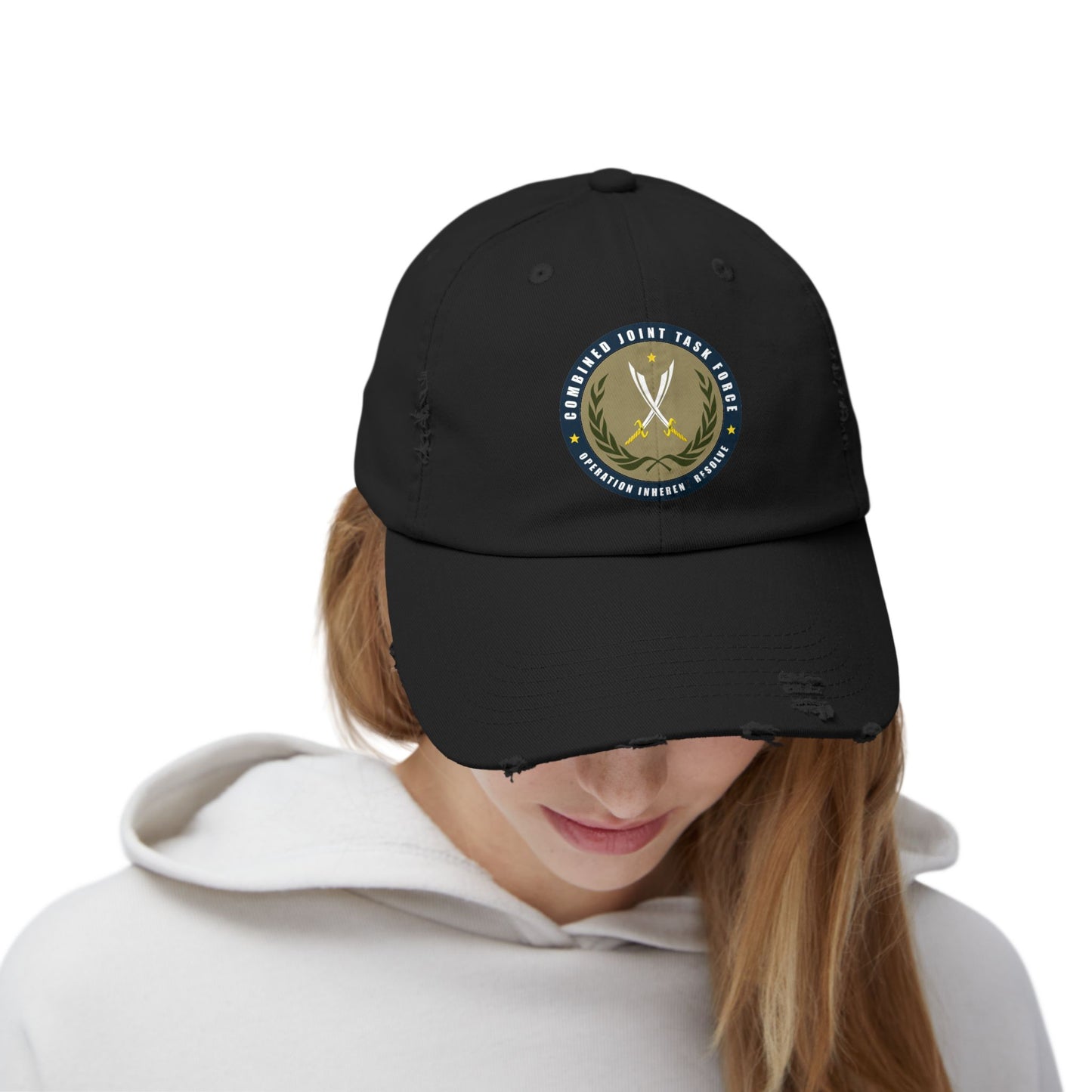 Pelo & Stile Unisex Distressed Cap - Task Force Emblem