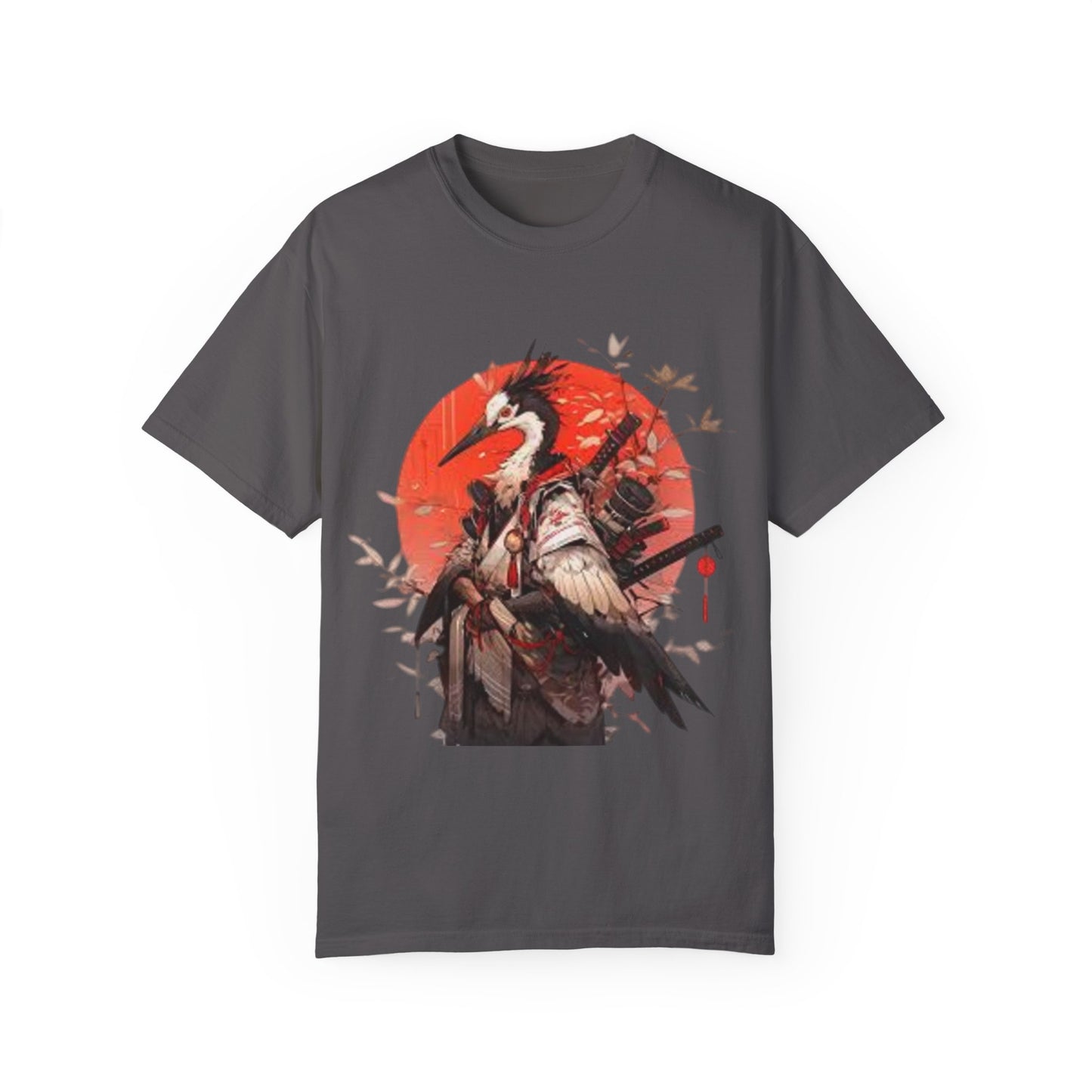 Pelo & Stile Cranes & Blossoms Artisan T-Shirt - Unisex Garment-Dyed Tee for Nature Lovers