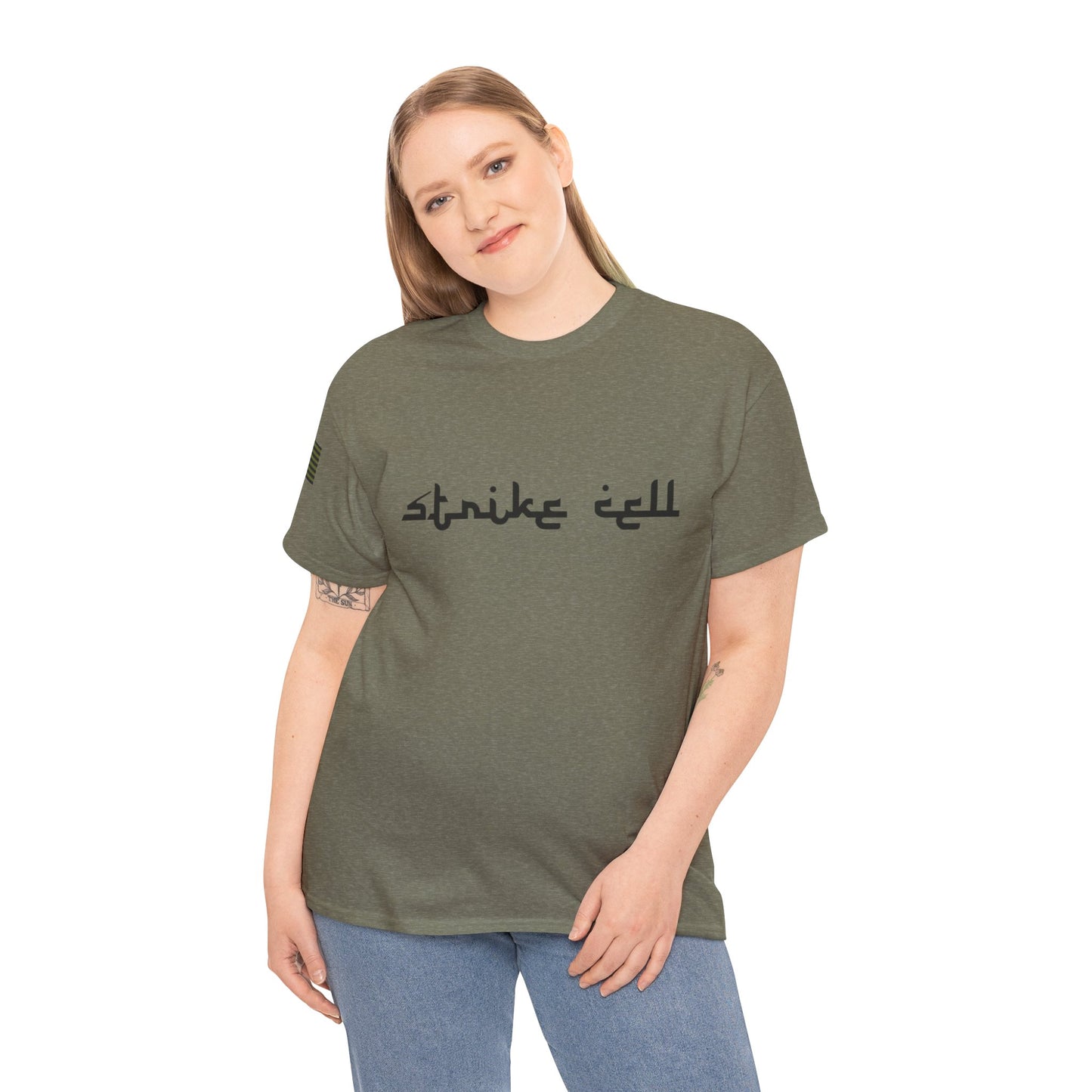 Pelo & Stile Unisex Heavy Cotton Tee: Strike Hard & Join the Ranks - Military Inspired Graphic Shirt